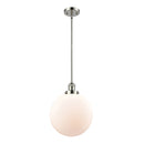 Beacon Mini Pendant shown in the Polished Nickel finish with a Matte White shade