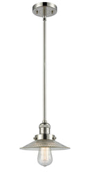 Innovations Lighting Halophane 1-100 watt 10 inch Polished Nickel Mini Pendant with Halophane glass and Solid Brass Hang Straight Swivel 201SPNG2