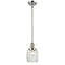 Colton Mini Pendant shown in the Polished Nickel finish with a Clear Halophane shade