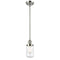 Dover Mini Pendant shown in the Polished Nickel finish with a Clear shade