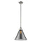 Cone Mini Pendant shown in the Polished Nickel finish with a Plated Smoke shade