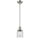 Bell Mini Pendant shown in the Polished Nickel finish with a Clear shade