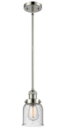 Innovations Lighting Small Bell 1-100 watt 5 inch Polished Nickel Mini Pendant with Seedy glass and Solid Brass Hang Straight Swivel 201SPNG54