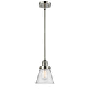 Cone Mini Pendant shown in the Polished Nickel finish with a Seedy shade