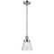 Cone Mini Pendant shown in the Polished Nickel finish with a Seedy shade