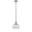 Bell Mini Pendant shown in the Polished Nickel finish with a Clear shade