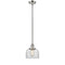 Bell Mini Pendant shown in the Polished Nickel finish with a Clear shade