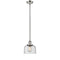 Bell Mini Pendant shown in the Polished Nickel finish with a Seedy shade