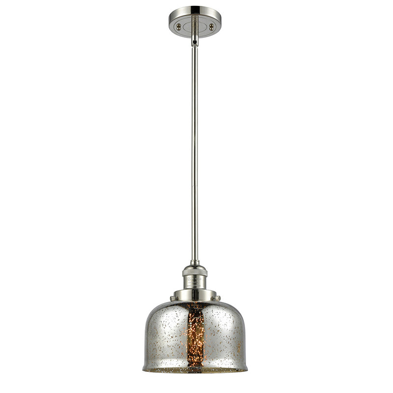 Bell Mini Pendant shown in the Polished Nickel finish with a Silver Plated Mercury shade