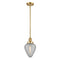 Geneseo Mini Pendant shown in the Satin Gold finish with a Clear Crackled shade