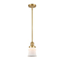 Canton Mini Pendant shown in the Satin Gold finish with a Matte White shade