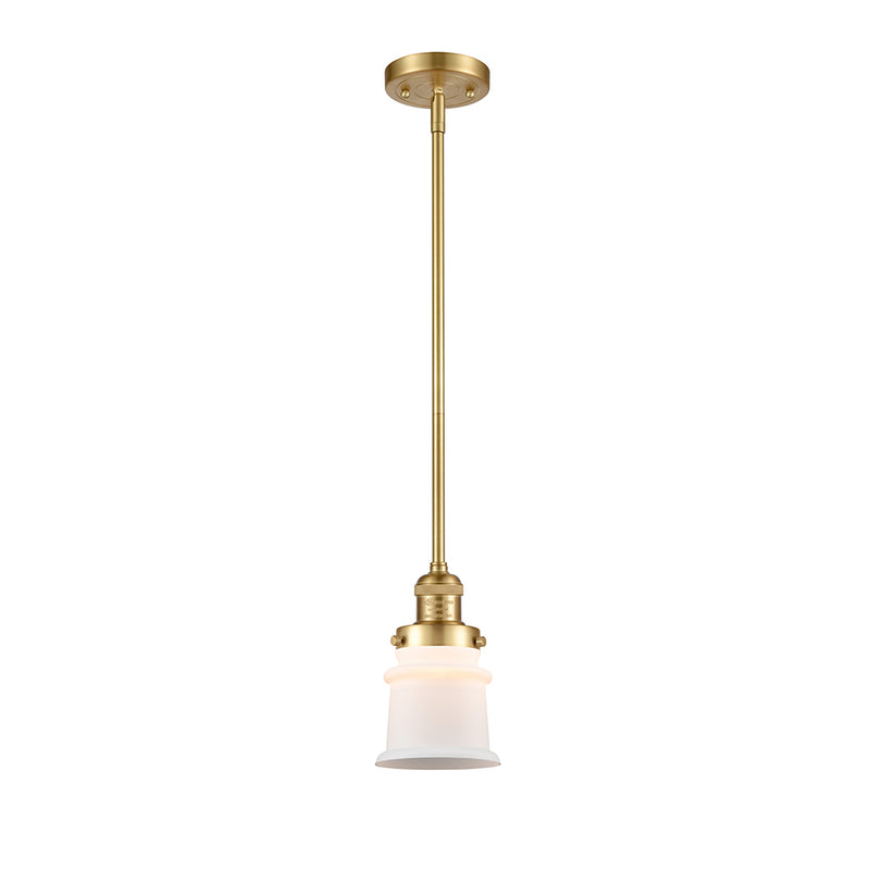 Canton Mini Pendant shown in the Satin Gold finish with a Matte White shade