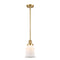 Canton Mini Pendant shown in the Satin Gold finish with a Matte White shade