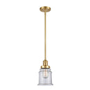 Canton Mini Pendant shown in the Satin Gold finish with a Clear shade