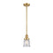 Canton Mini Pendant shown in the Satin Gold finish with a Seedy shade