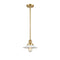 Halophane Mini Pendant shown in the Satin Gold finish with a Matte White Halophane shade