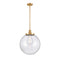 Beacon Pendant shown in the Satin Gold finish with a Clear shade