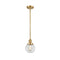 Beacon Mini Pendant shown in the Satin Gold finish with a Clear shade