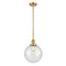 Beacon Mini Pendant shown in the Satin Gold finish with a Seedy shade