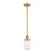 Dover Mini Pendant shown in the Satin Gold finish with a Seedy shade