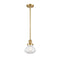 Olean Mini Pendant shown in the Satin Gold finish with a Clear shade