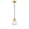 Olean Mini Pendant shown in the Satin Gold finish with a Seedy shade