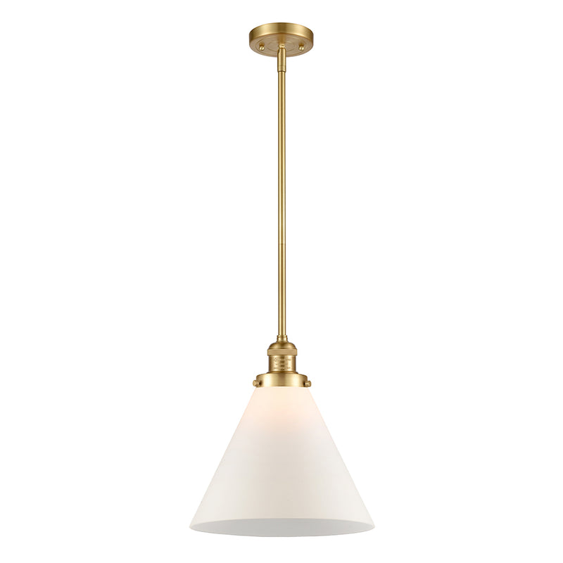 Cone Mini Pendant shown in the Satin Gold finish with a Matte White shade