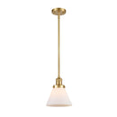 Cone Mini Pendant shown in the Satin Gold finish with a Matte White shade