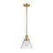 Cone Mini Pendant shown in the Satin Gold finish with a Clear shade