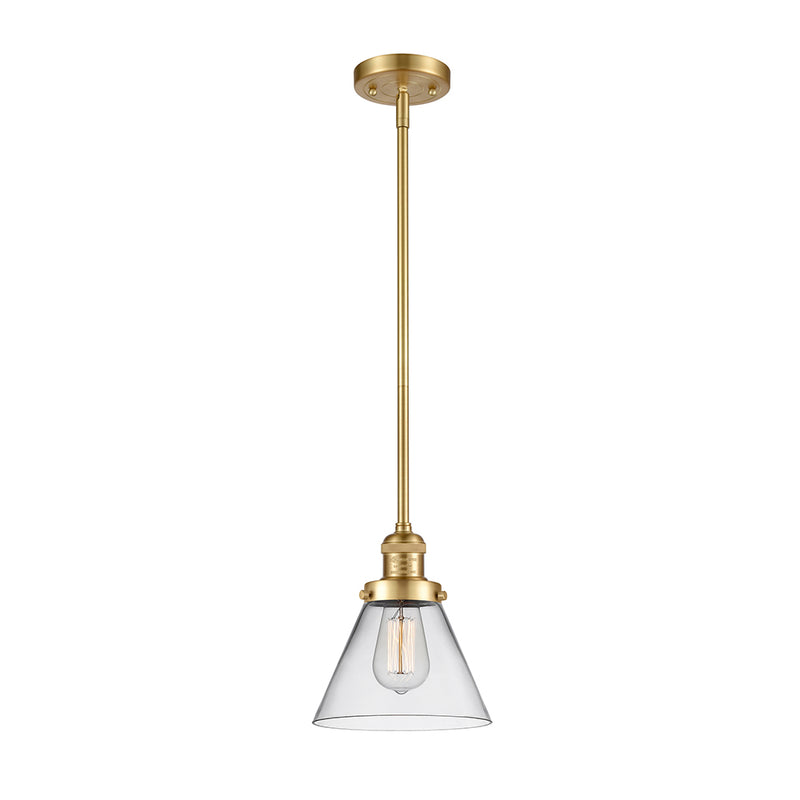 Cone Mini Pendant shown in the Satin Gold finish with a Clear shade