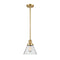 Cone Mini Pendant shown in the Satin Gold finish with a Seedy shade