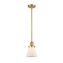 Cone Mini Pendant shown in the Satin Gold finish with a Matte White shade