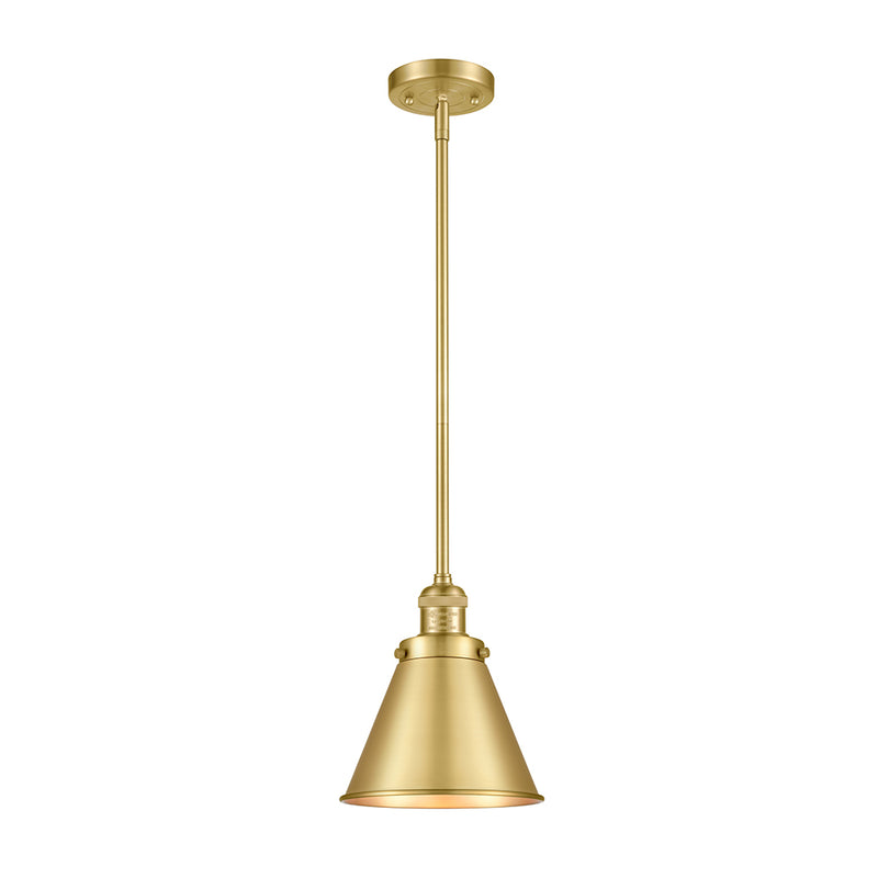 Appalachian Mini Pendant shown in the Satin Gold finish with a Satin Gold shade