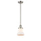 Bellmont Mini Pendant shown in the Brushed Satin Nickel finish with a Matte White shade