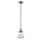 Bellmont Mini Pendant shown in the Brushed Satin Nickel finish with a Clear shade