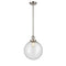 Beacon Mini Pendant shown in the Brushed Satin Nickel finish with a Seedy shade