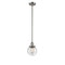 Beacon Mini Pendant shown in the Brushed Satin Nickel finish with a Seedy shade