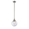 Beacon Mini Pendant shown in the Brushed Satin Nickel finish with a Seedy shade