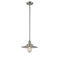 Halophane Mini Pendant shown in the Brushed Satin Nickel finish with a Clear Halophane shade