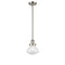 Olean Mini Pendant shown in the Brushed Satin Nickel finish with a Seedy shade