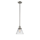 Cone Mini Pendant shown in the Brushed Satin Nickel finish with a Clear shade