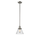 Cone Mini Pendant shown in the Brushed Satin Nickel finish with a Seedy shade