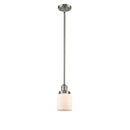 Bell Mini Pendant shown in the Brushed Satin Nickel finish with a Matte White shade