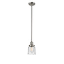 Bell Mini Pendant shown in the Brushed Satin Nickel finish with a Seedy shade