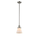 Cone Mini Pendant shown in the Brushed Satin Nickel finish with a Matte White shade