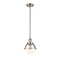 Hampden Mini Pendant shown in the Brushed Satin Nickel finish with a Matte White shade