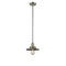 Railroad Mini Pendant shown in the Brushed Satin Nickel finish with a Brushed Satin Nickel shade