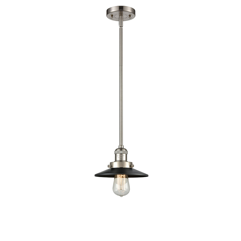 Innovations Lighting Railroad 1 Light 8" Mini Pendant 201S-SN-M6-BK