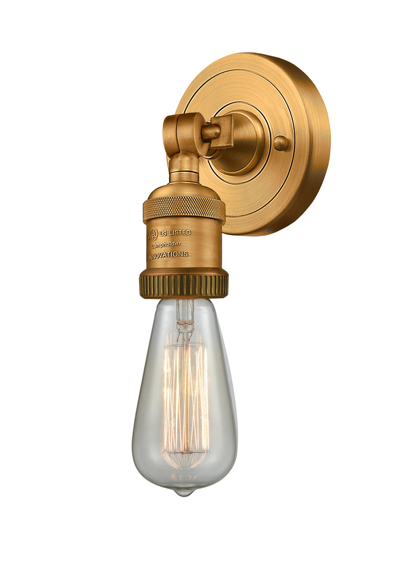 Innovations Lighting Bare Bulb 1-100 watt 4.5 inch Brushed Brass ADA Compliant Sconce with Solid Brass 180 Degree Adjustable Swivel With Engraved Cast Cup 202ADABB