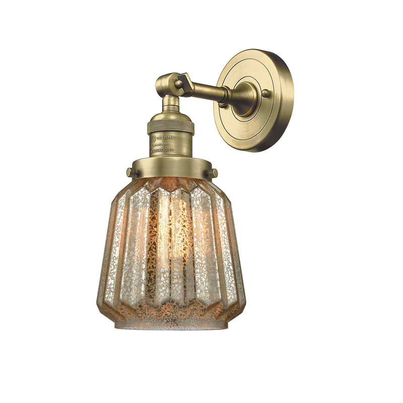 Chatham Sconce shown in the Antique Brass finish with a Clear shade